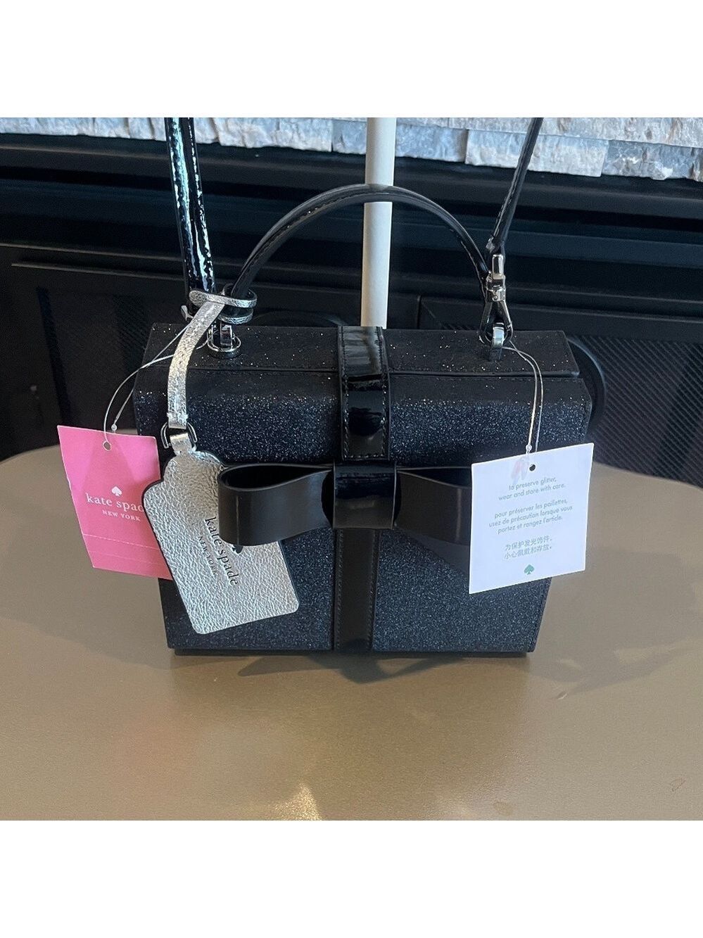 Kate spade BLACK Wrapping Party Gift Box crossbody (K5998) New